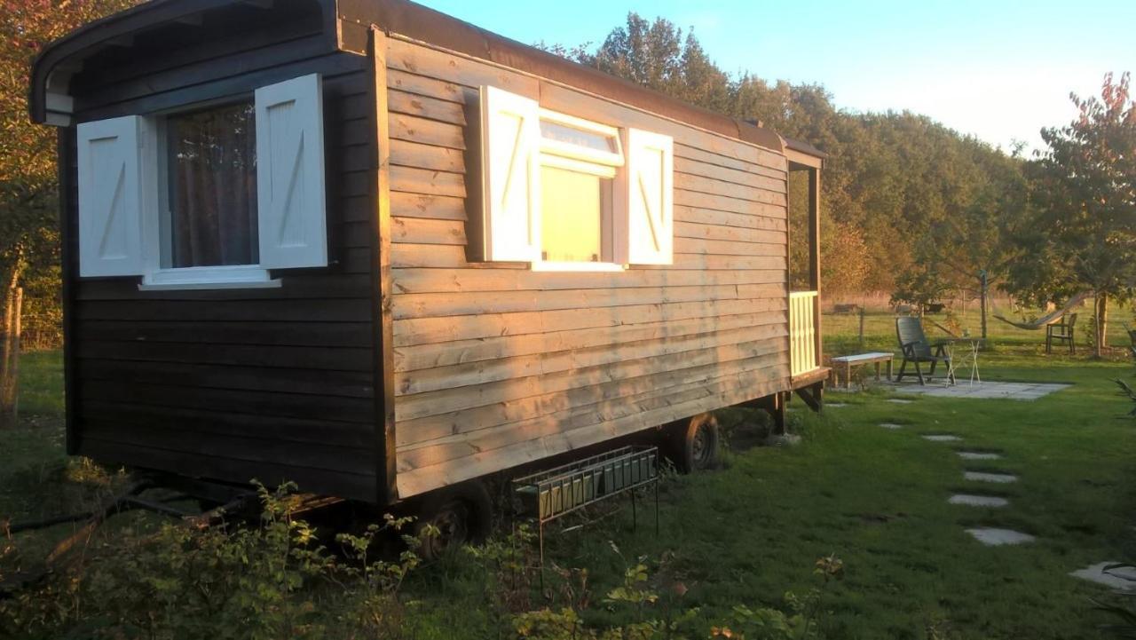 Pipowagen Elsebein Groningen Westerwolde Unieke Ligging Met Eigen Tuin En Vrij Uitzicht Over Veld Naar Natuurgebied Onstwedde Exterior foto